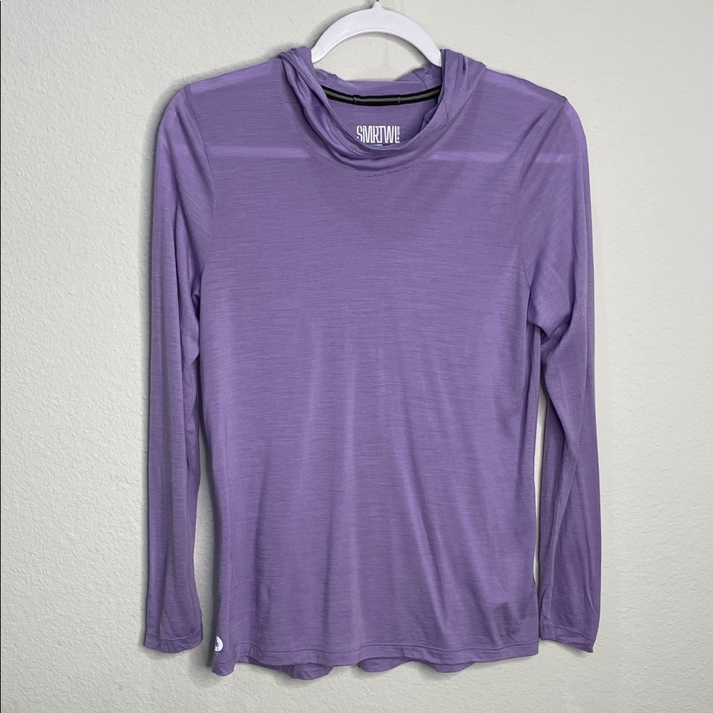 Smartwool Women's Lavender Pullover Top with Hoodie EUC